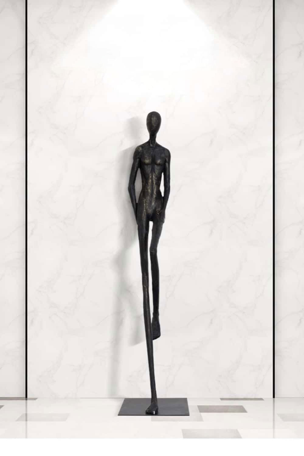 Metal Human Sculpture Fiberglass Human Sculpture Floor Standing Sculpture