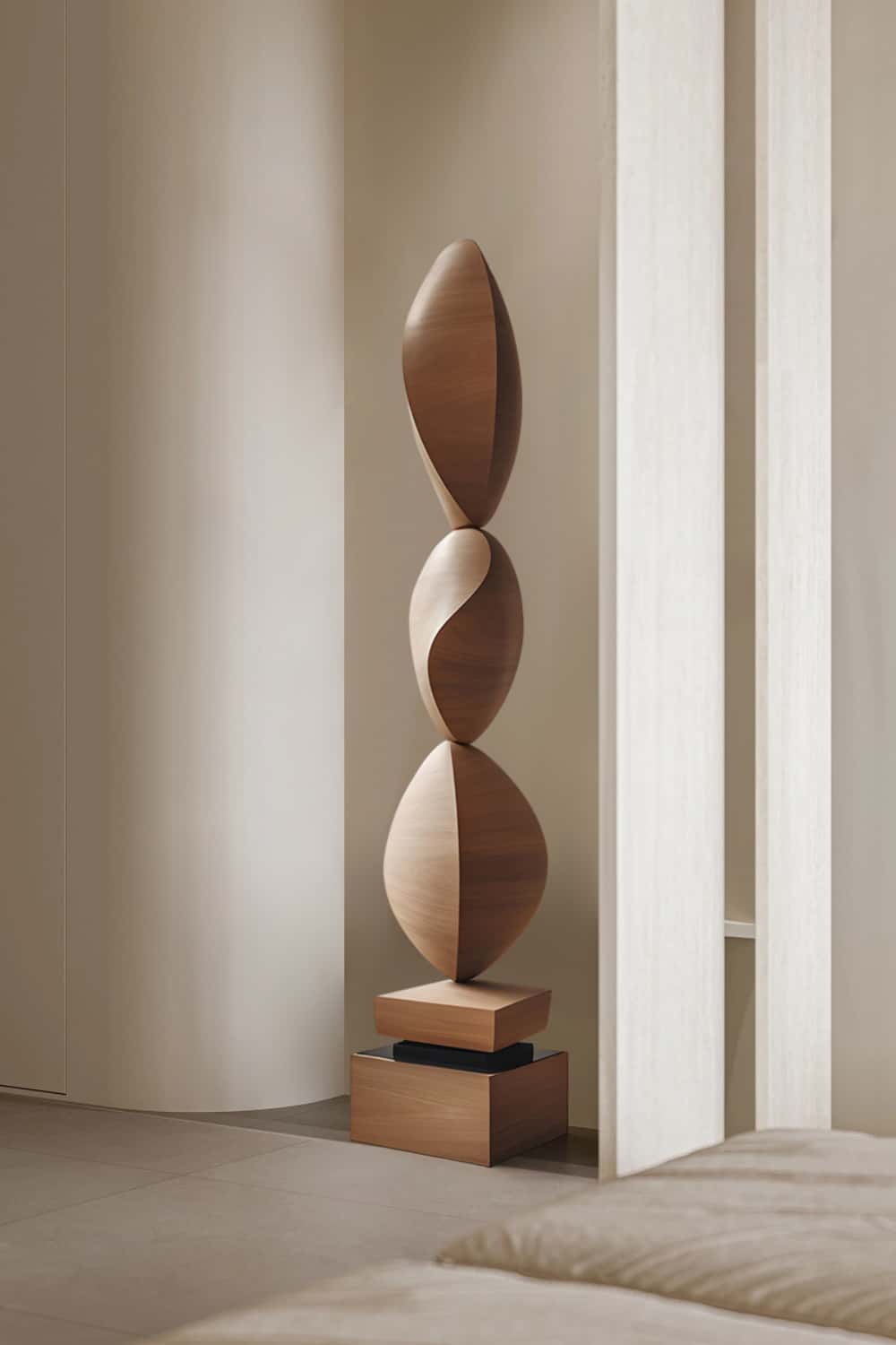 Modern Hand Wood Carved Statue Custom Large Wood Sculpture Near Me Sale
