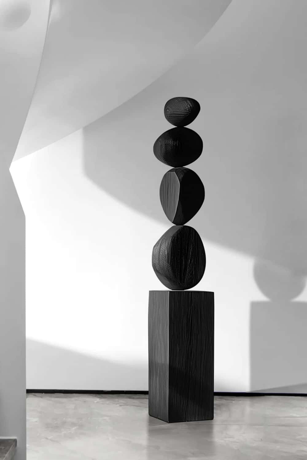 Hand Tall Wood Carved Statue Custom Large Black Wood Sculpture Near Me