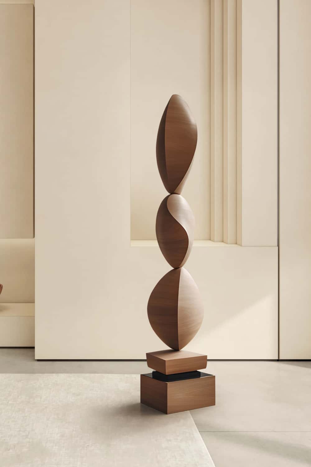 Modern Hand Wood Carved Statue Custom Large Wood Sculpture Near Me Sale