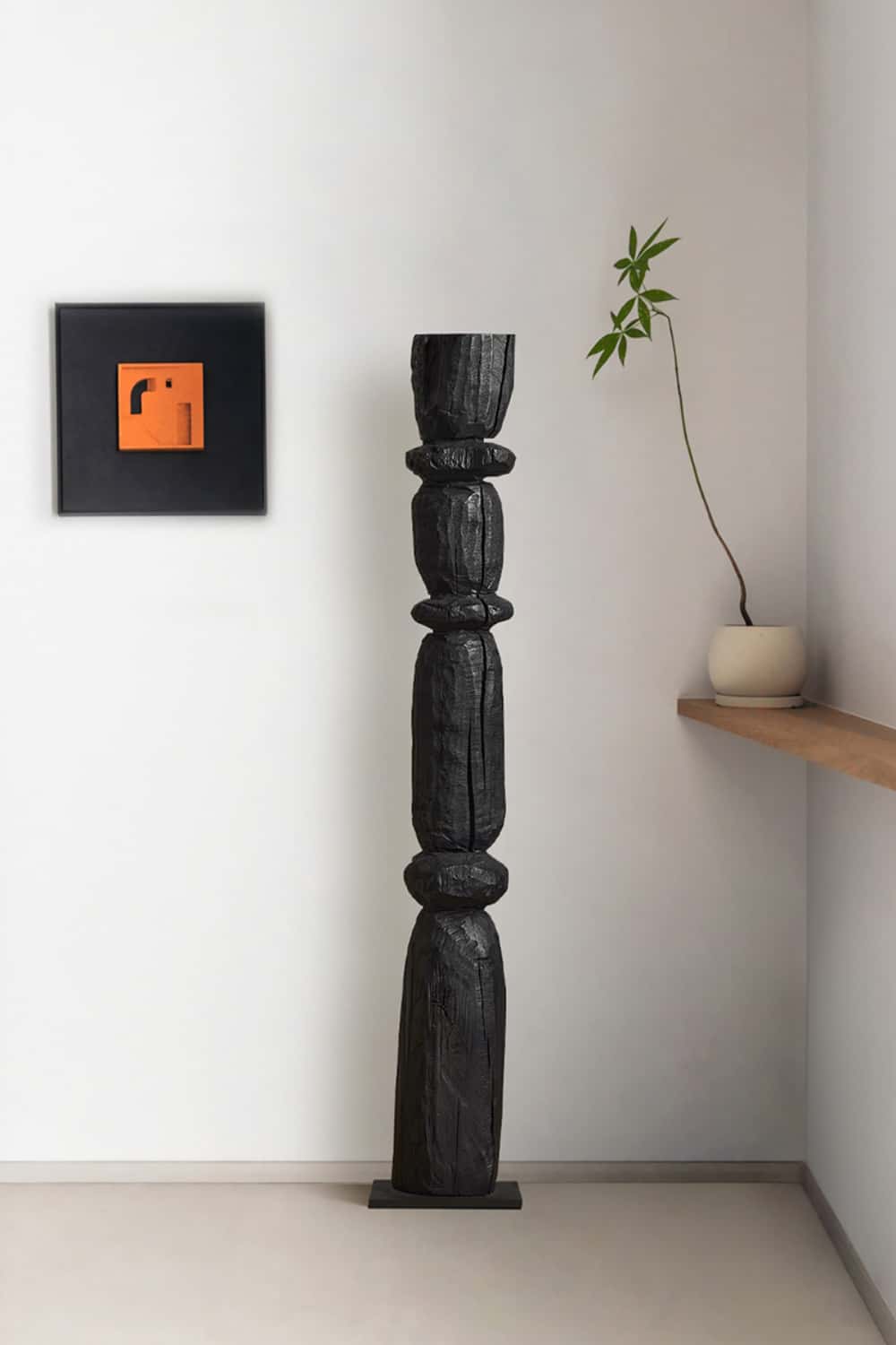 Hand Tall Wood Carved Statue Custom Large Black Wood Sculpture Near Me