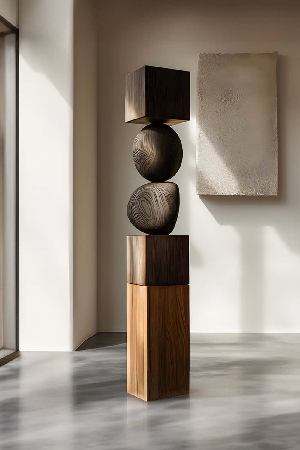 Large Wood Sculpture Wooden Sculpture Art Hand Carved Wood Statue Wood