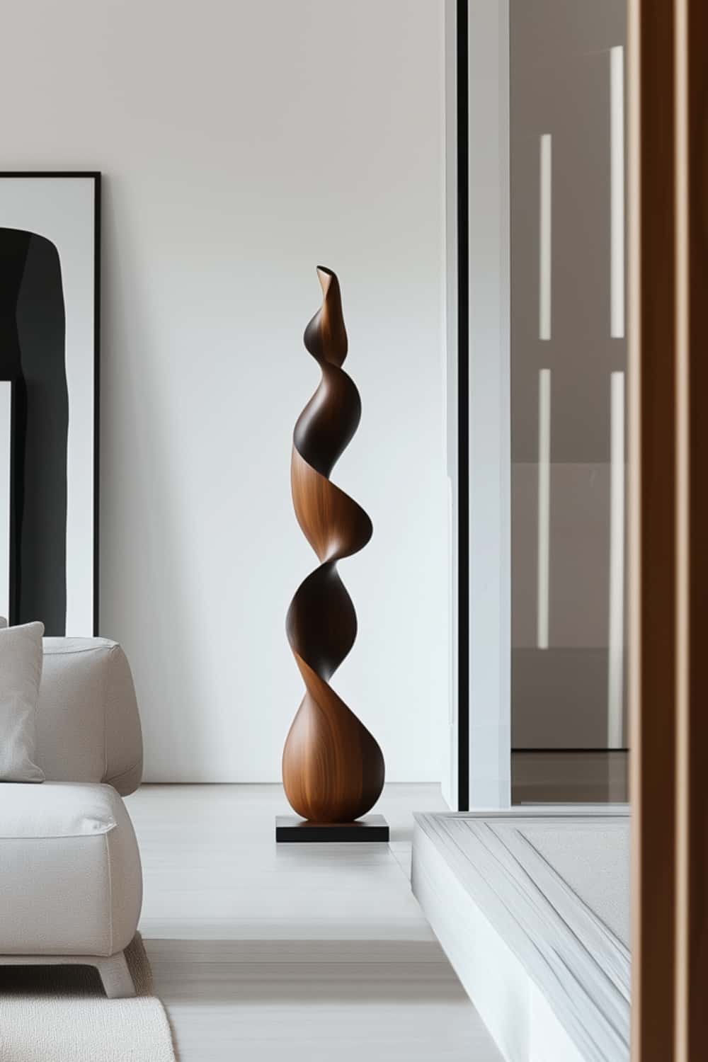 Abstract Sculpture From Wood Large Wooden Sculpture Art Wooden Statue Hand Carved