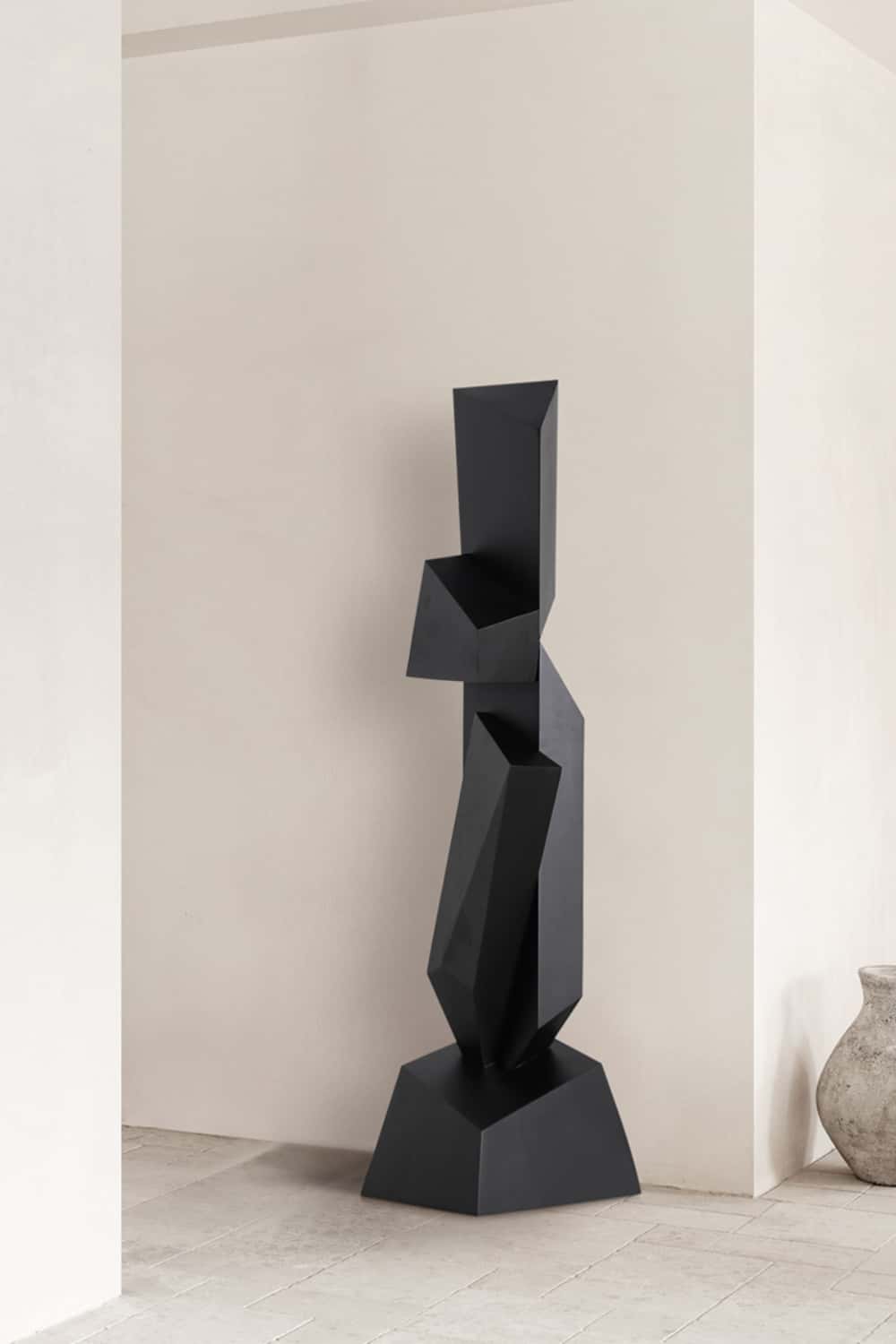Hand Tall Wood Carved Statue Custom Large Black Wood Sculpture Near Me