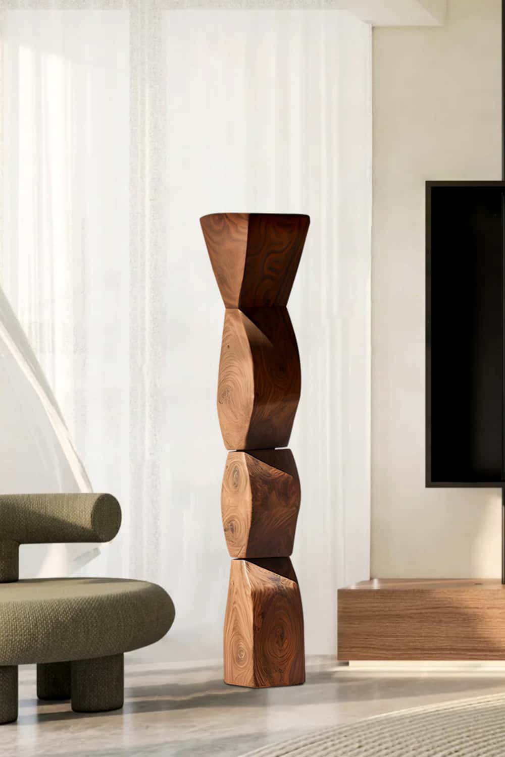 Abstract Wooden Sculpture Large Wood Sculpture Wooden Statue Wood Art Carving
