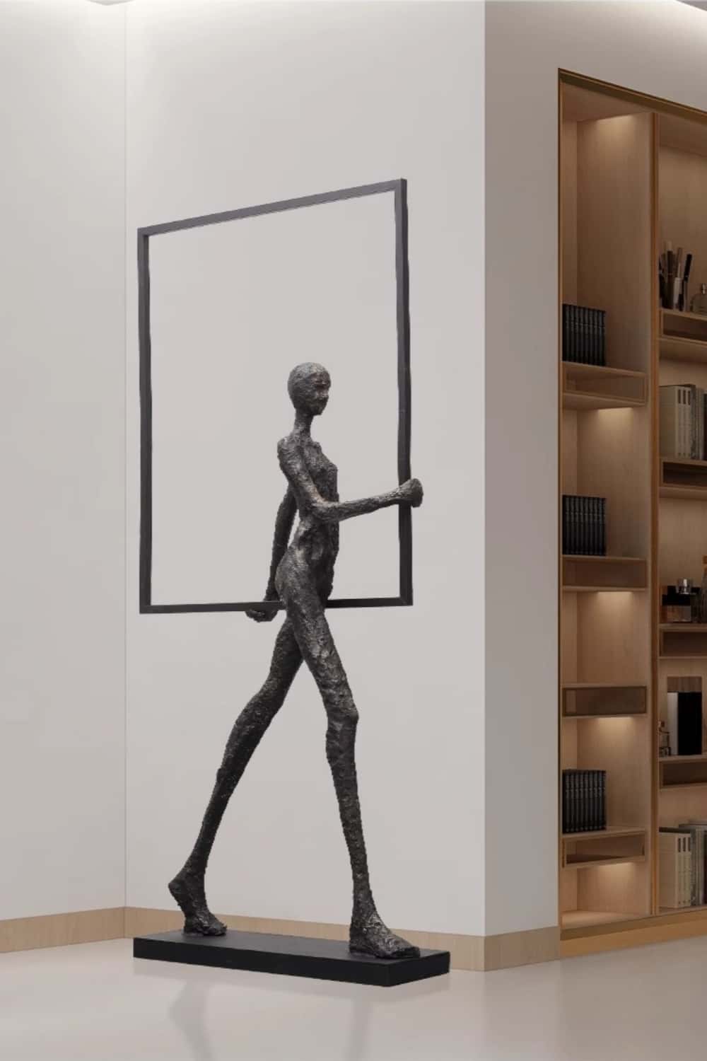 Metal Human Sculpture Fiberglass Human Sculpture Floor Standing Sculpture