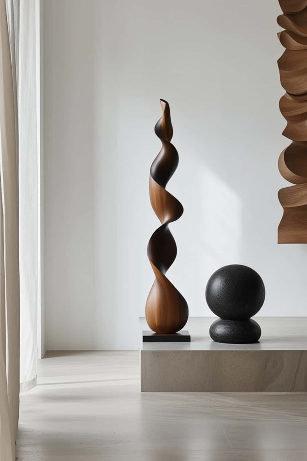 Abstract Sculpture From Wood Large Wooden Sculpture Art Wooden Statue Hand Carved
