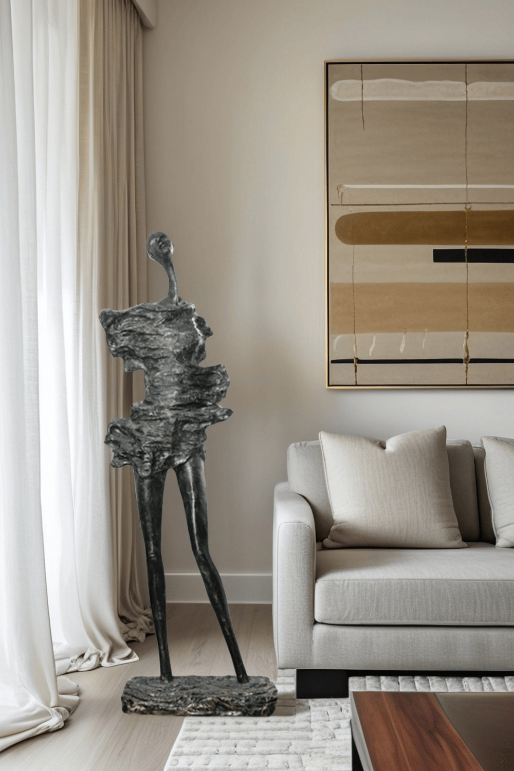 Metal Human Sculpture Fiberglass Human Sculpture Floor Standing Sculpture