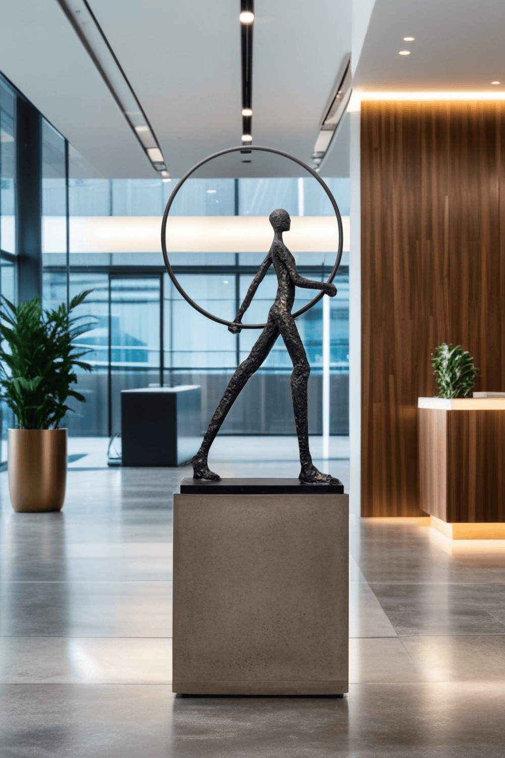 Metal Human Sculpture Fiberglass Human Sculpture Floor Standing Sculpture