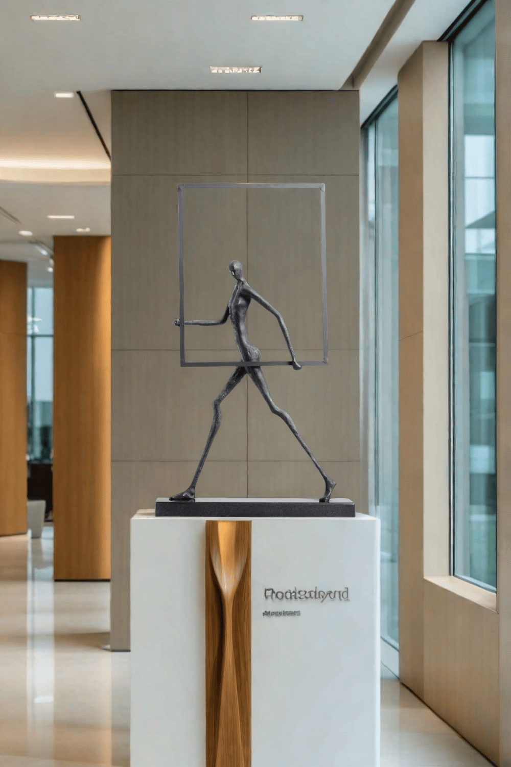 Metal Human Sculpture Fiberglass Human Sculpture Floor Standing Sculpture