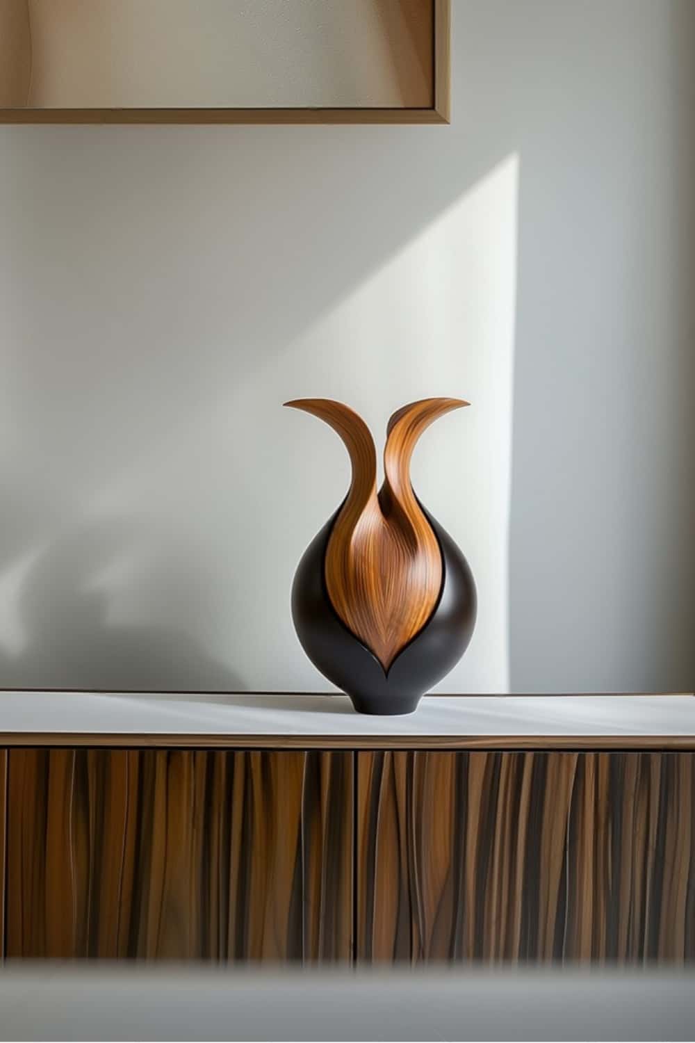 Wood Sculpture Solid Wood Vase Ornaments Hand Carving Art Ornament Wooden Carving Diy Gift Room Decor Home Decor Diy