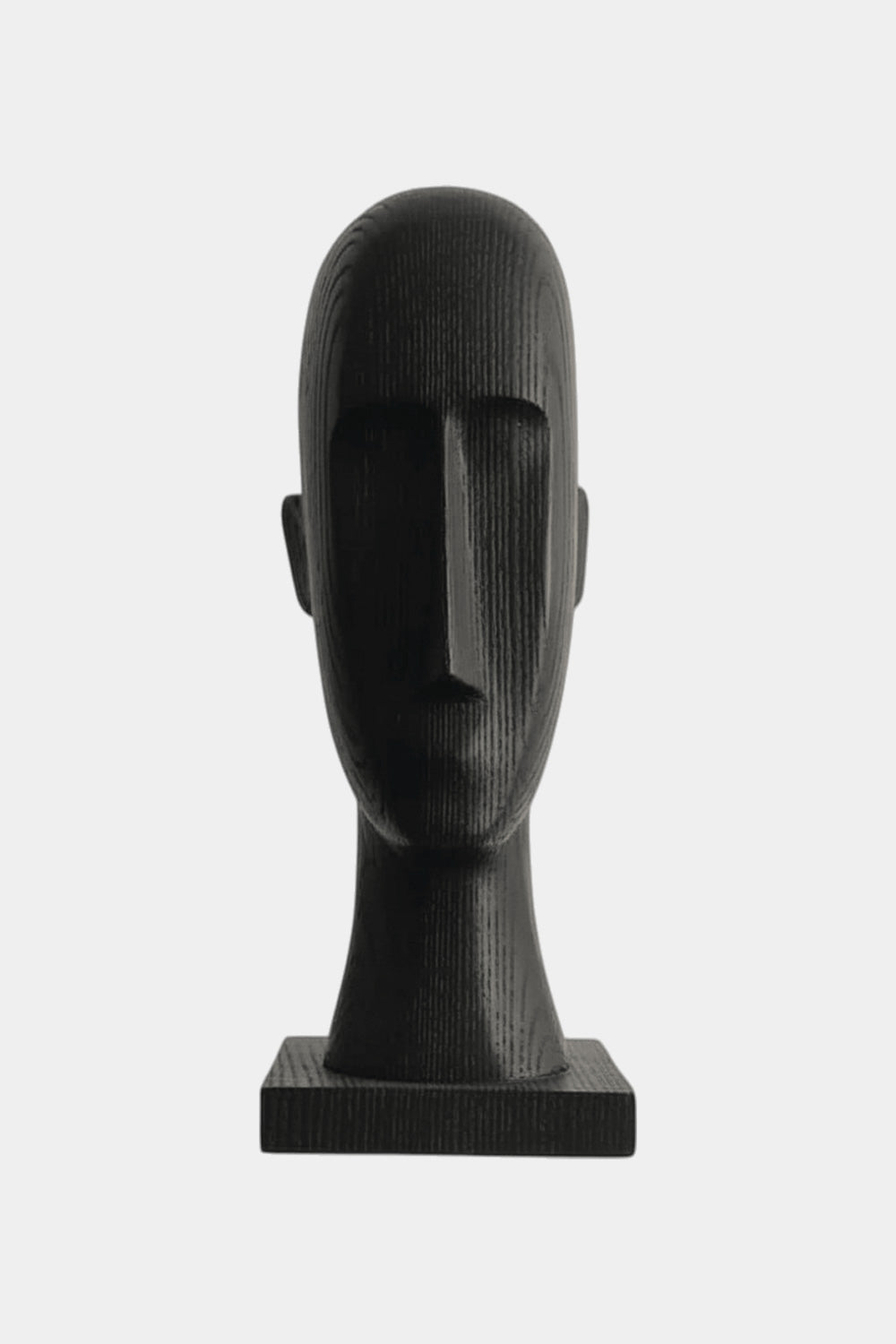 Black Abstract Wooden Head Sculpture Modern Minimalist Wood Sculptures
