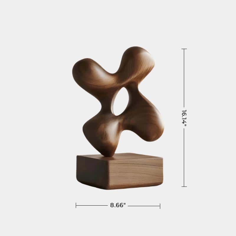 Modern Hand Carved Abstract Wood Sculpture Carving Wooden Sculpture Art