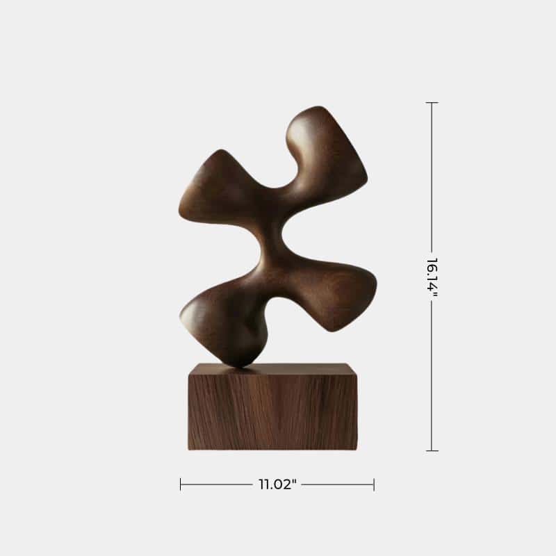 Modern Hand Carved Abstract Wood Sculpture Carving Wooden Sculpture Art