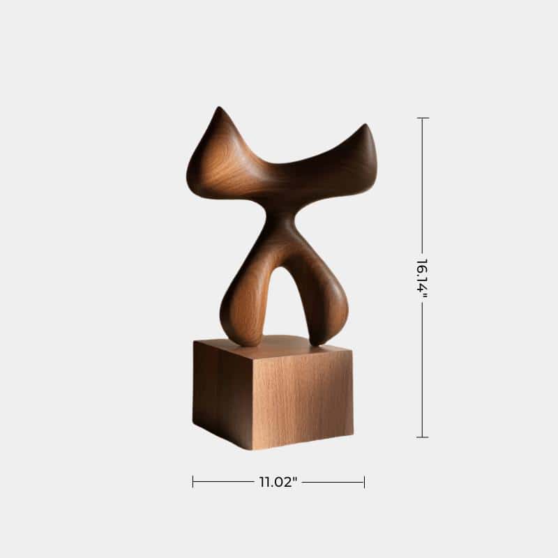 Modern Hand Carved Abstract Wood Sculpture Carving Wooden Sculpture Art
