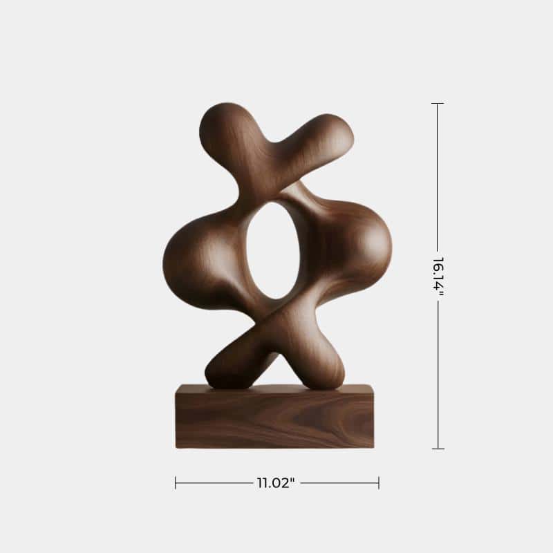 Modern Hand Carved Abstract Wood Sculpture Carving Wooden Sculpture Art