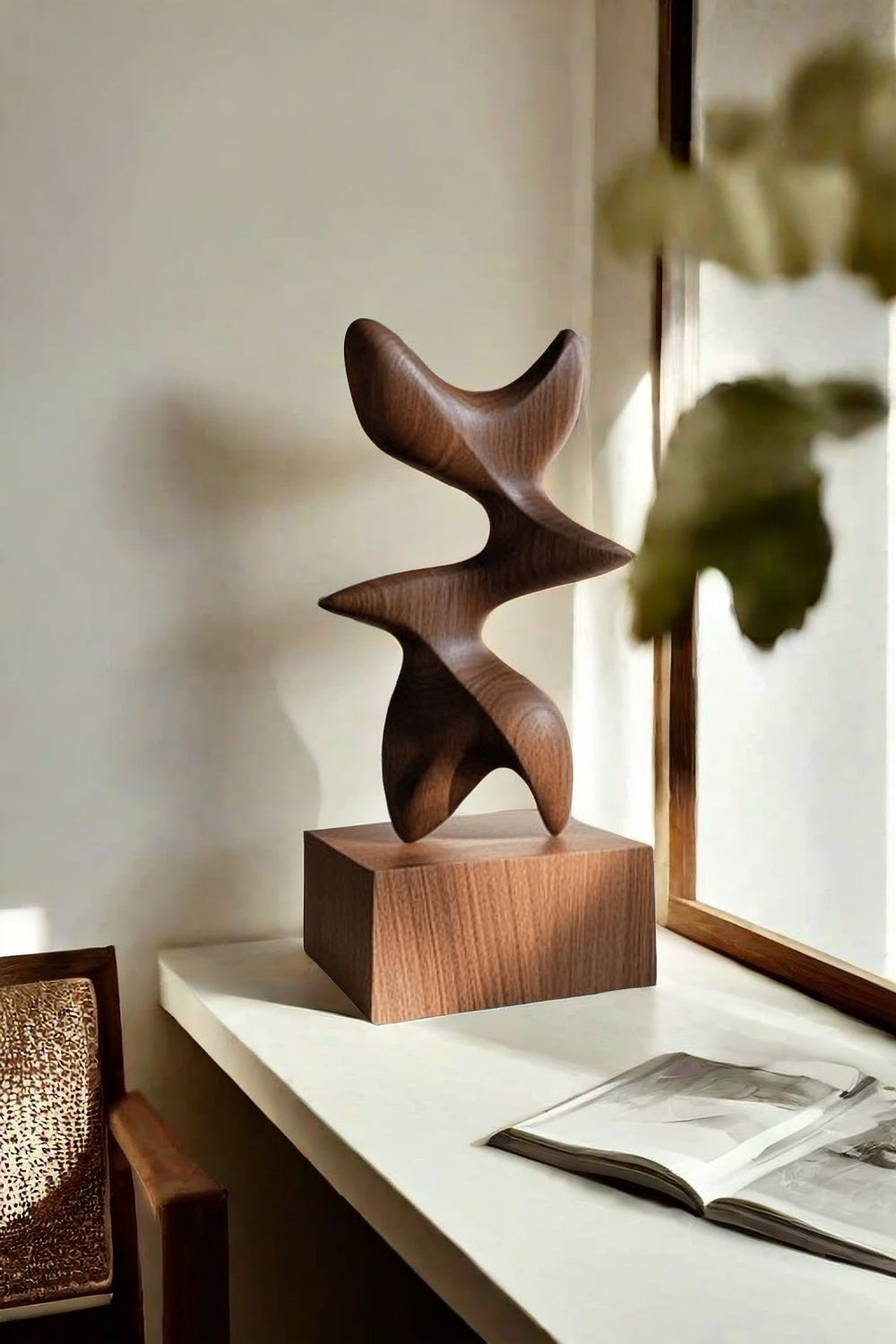 Wood Carving Sculpture With Wood Abstract Wooden Sculpture Art Ornaments