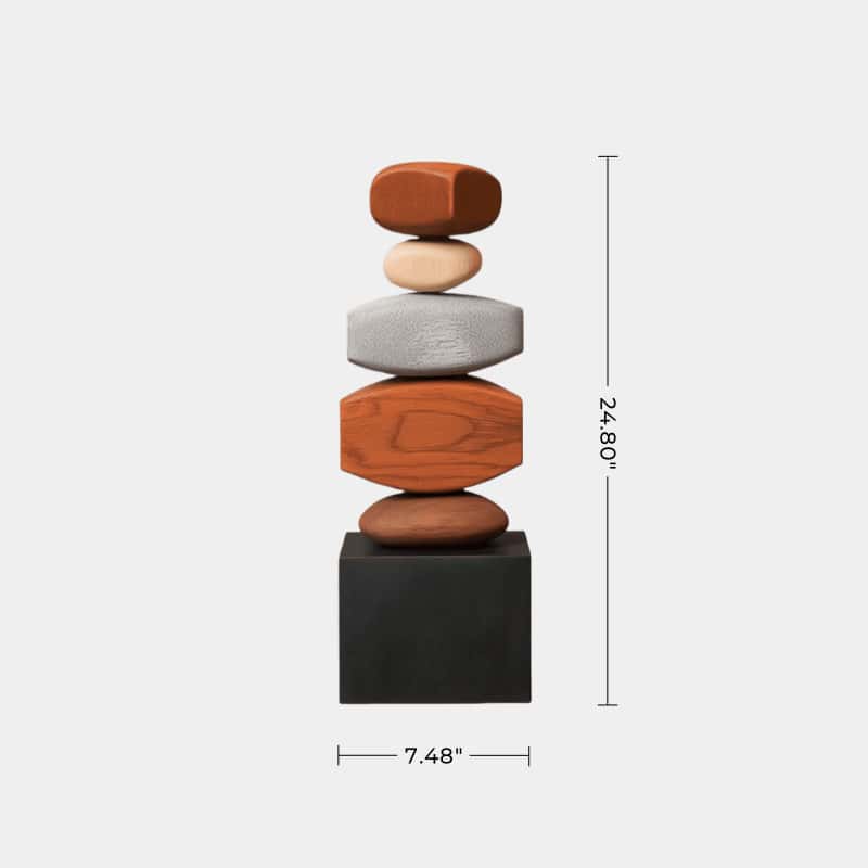 Handcrafted Wood Sculpture Modern Abstract Art Minimalist Home Decor