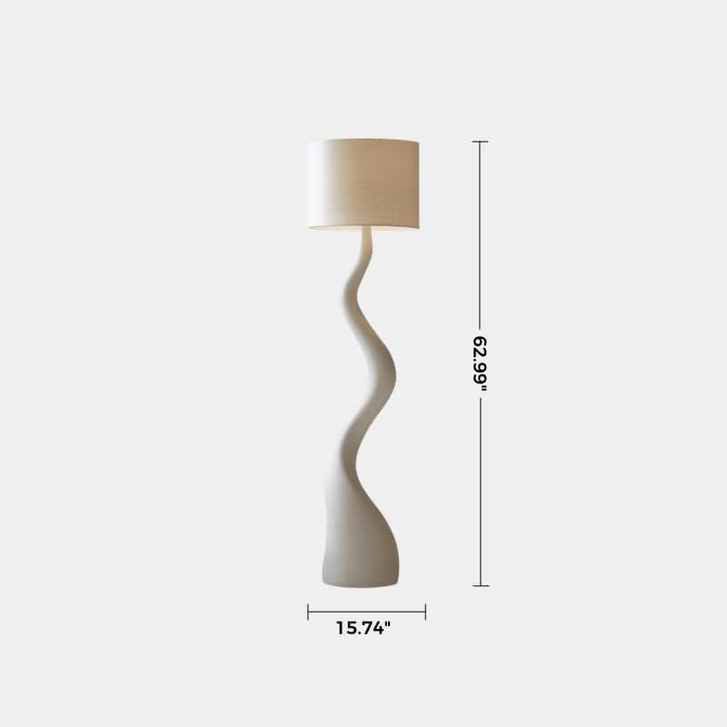 Modern Wooden Floor Lamp With Abstract Serpentine Form For Living Room Decor