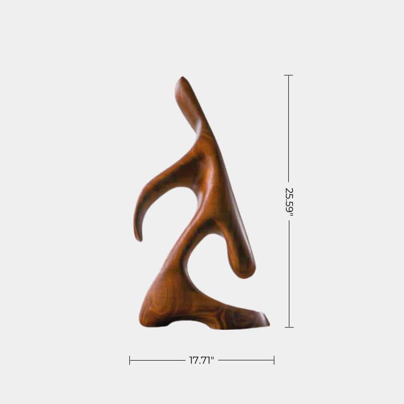 Abstract Wooden Sculpture Minimalist Decor Hand Carved Wood Statue