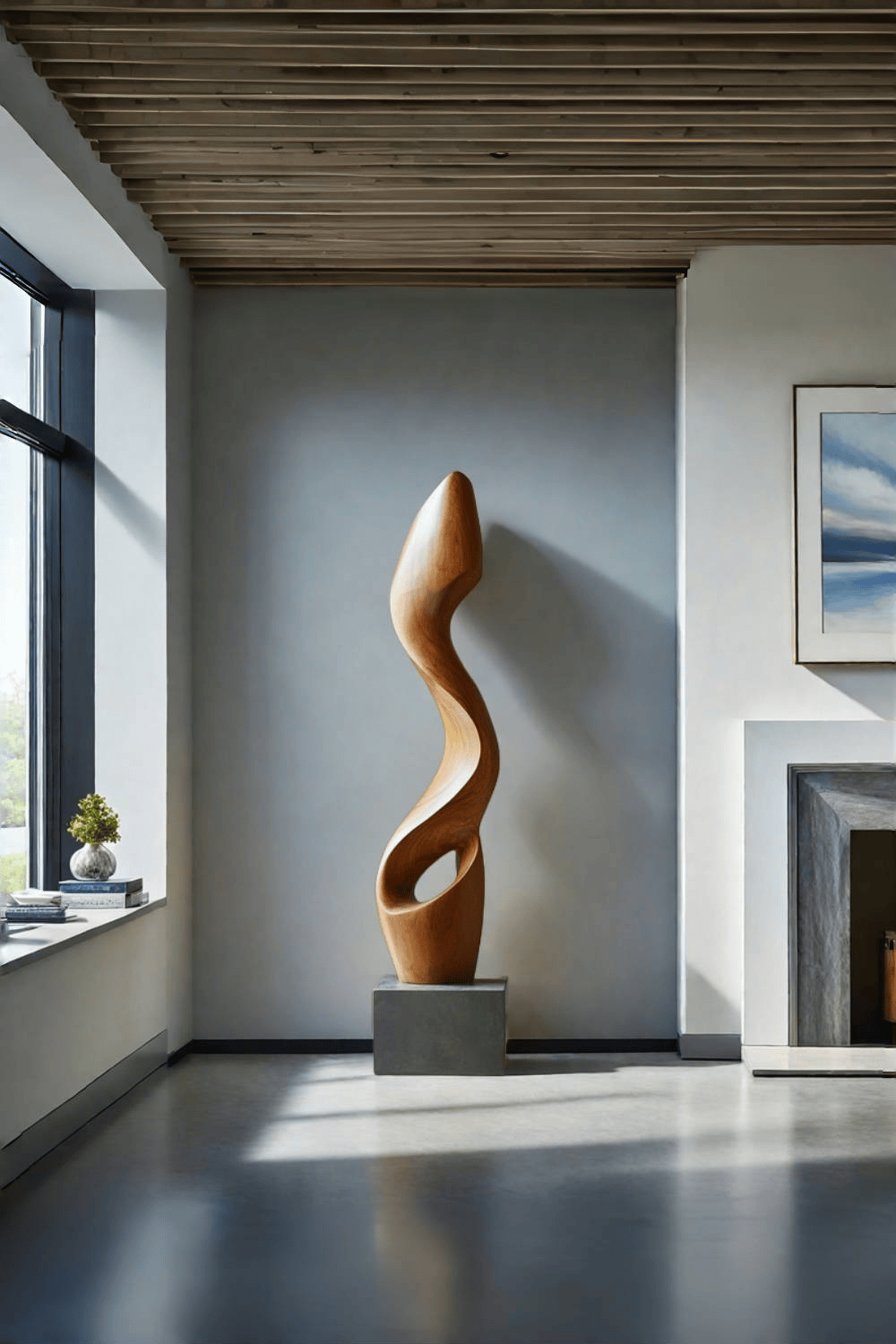 Large Wooden Sculptures For The Home Modern Abstract Wood Sculpture Art
