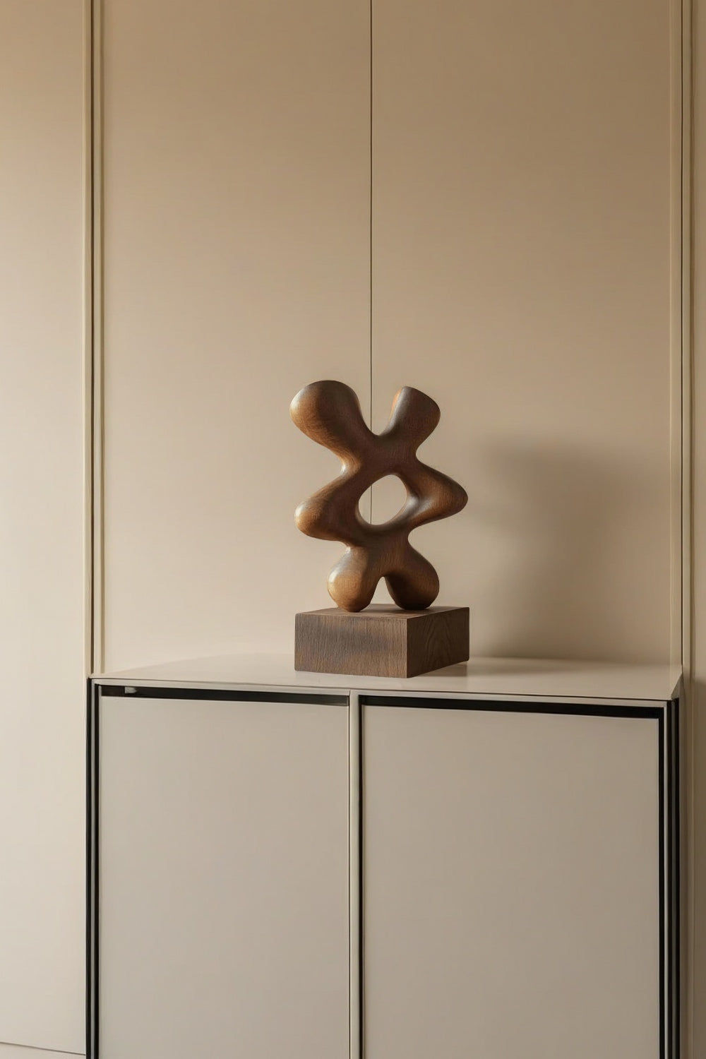 Modern Hand Carved Abstract Wood Sculpture Carving Wooden Sculpture Art