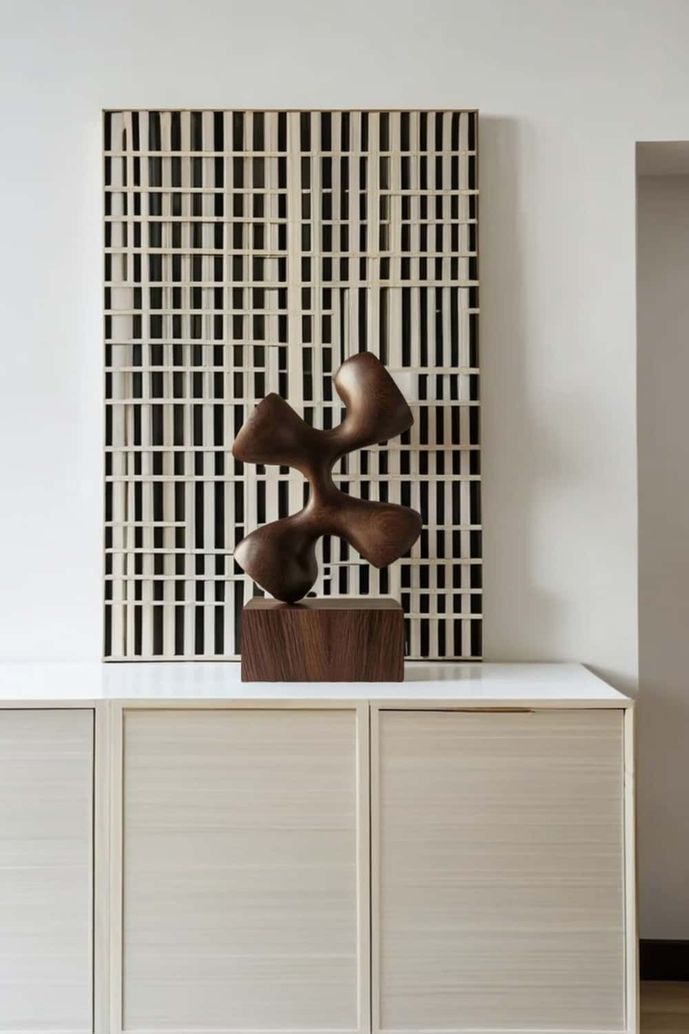 Modern Hand Carved Abstract Wood Sculpture Carving Wooden Sculpture Art