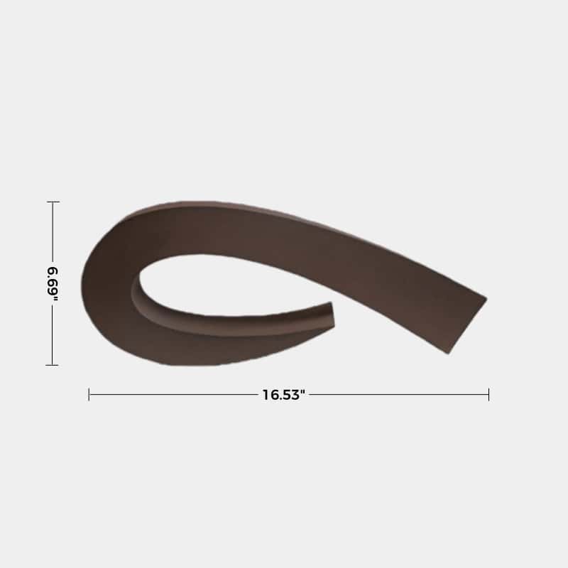 Curved Abstract Wooden Sculpture Modern Handcrafted Minimalist Décor Art