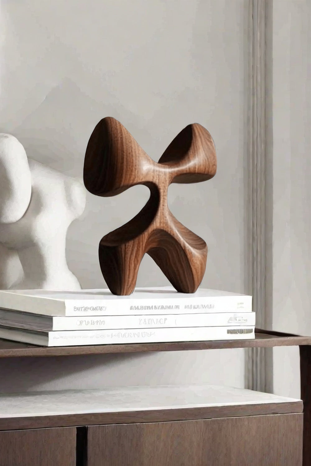 Modern Hand Carved Abstract Wood Sculpture Carving Wooden Sculpture Art