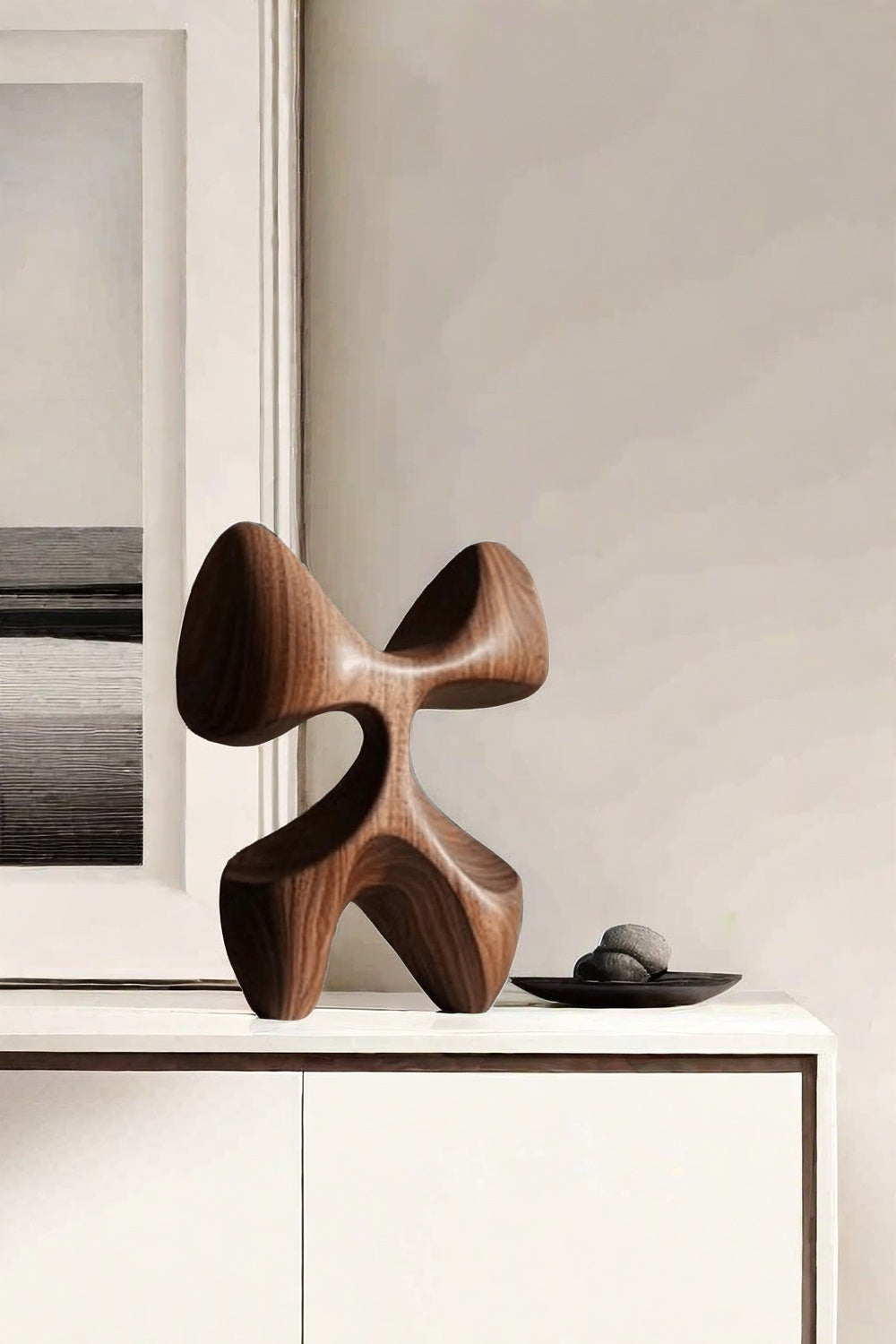 Modern Hand Carved Abstract Wood Sculpture Carving Wooden Sculpture Art