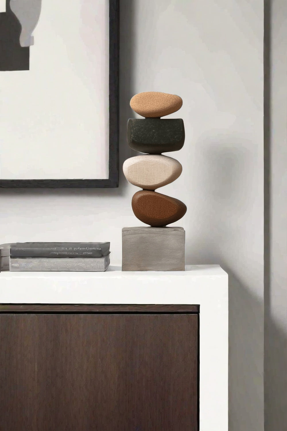 Handcrafted Wood Sculpture Modern Abstract Art Minimalist Home Decor