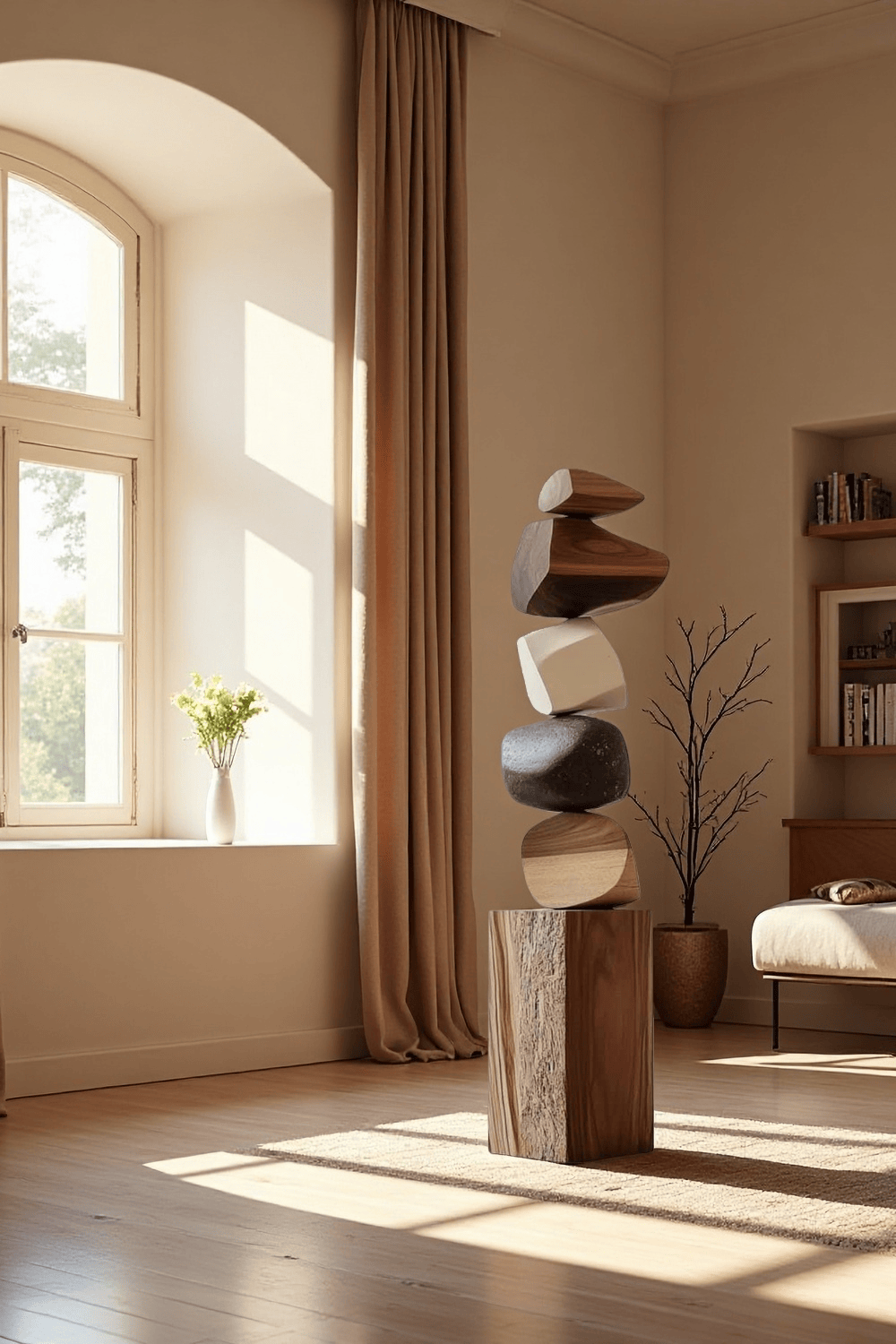 Tall Abstract Wood Sculpture Art Large Wooden Sculptures For The Home