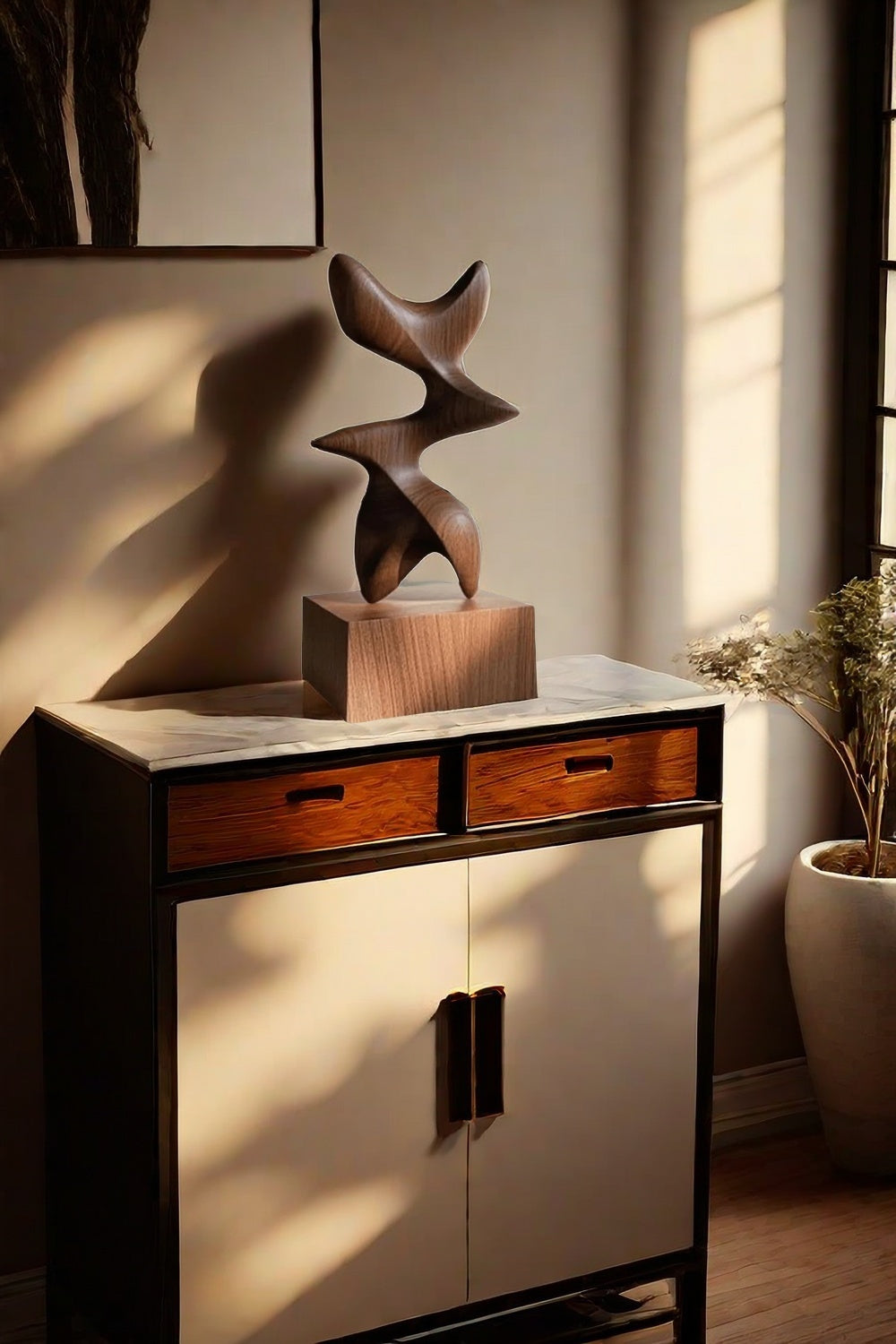 Wood Carving Sculpture With Wood Abstract Wooden Sculpture Art Ornaments
