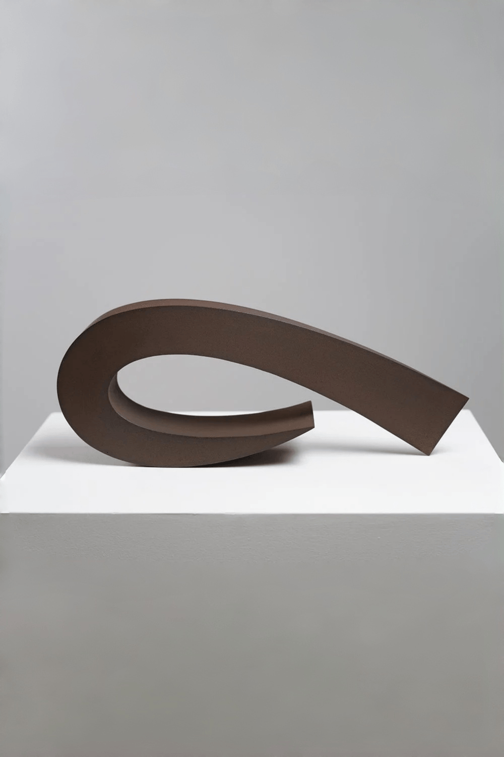 Curved Abstract Wooden Sculpture Modern Handcrafted Minimalist Décor Art