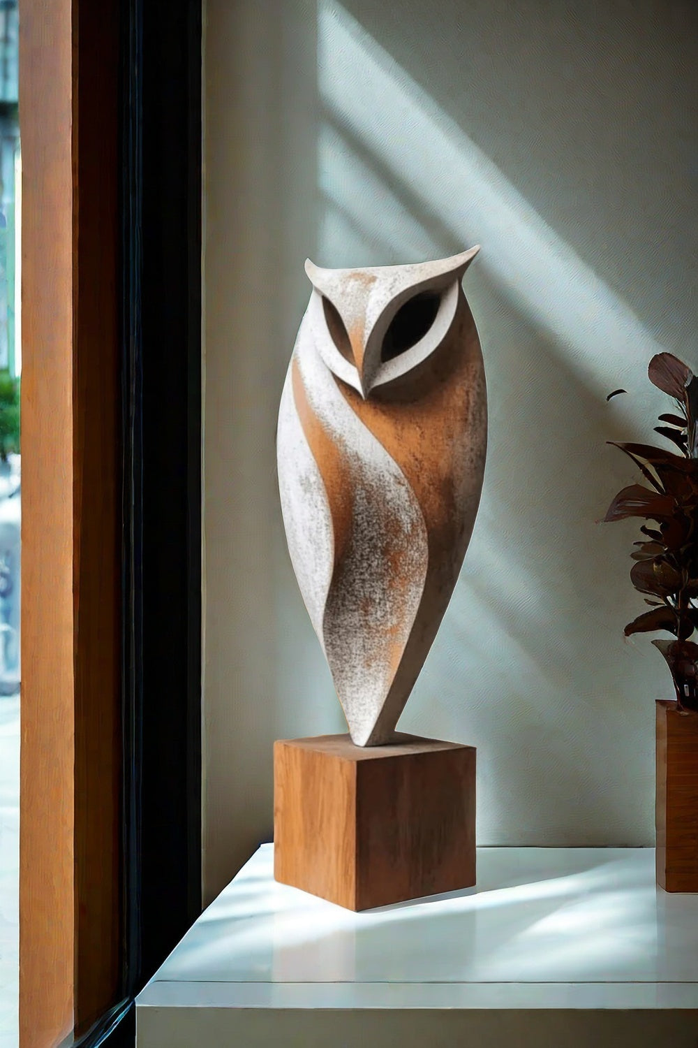 Owl Carvings Wood Wooden Owl Sculpture Statue Wooden Carved Animals