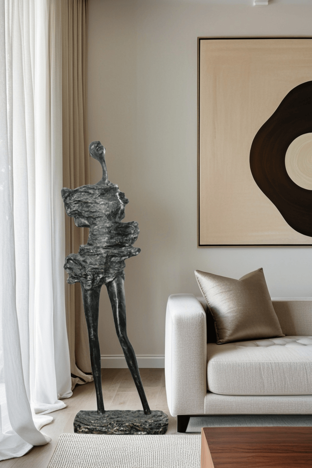 Metal Human Sculpture Fiberglass Human Sculpture Floor Standing Sculpture