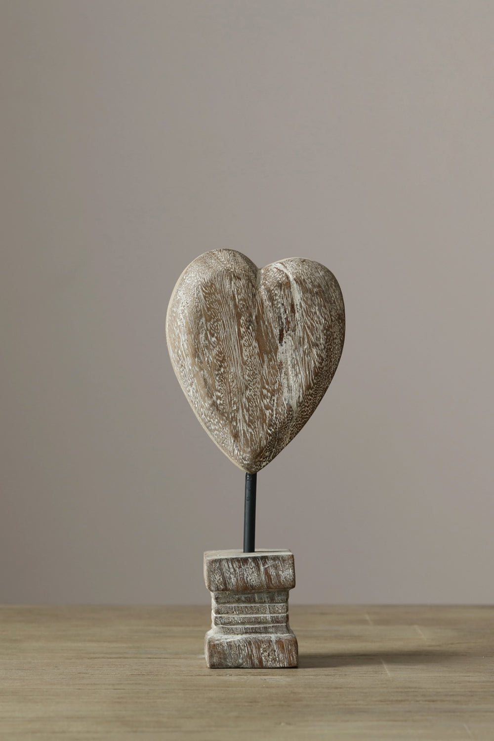 Handcrafted Abstract Wooden Heart Sculpture Unique Home Decor Modern Wood Figurine