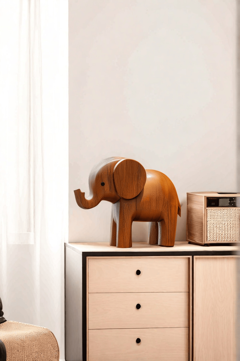 Wooden Elephant Statue Wood Sculpture Wooden Carved Animals Sculpture