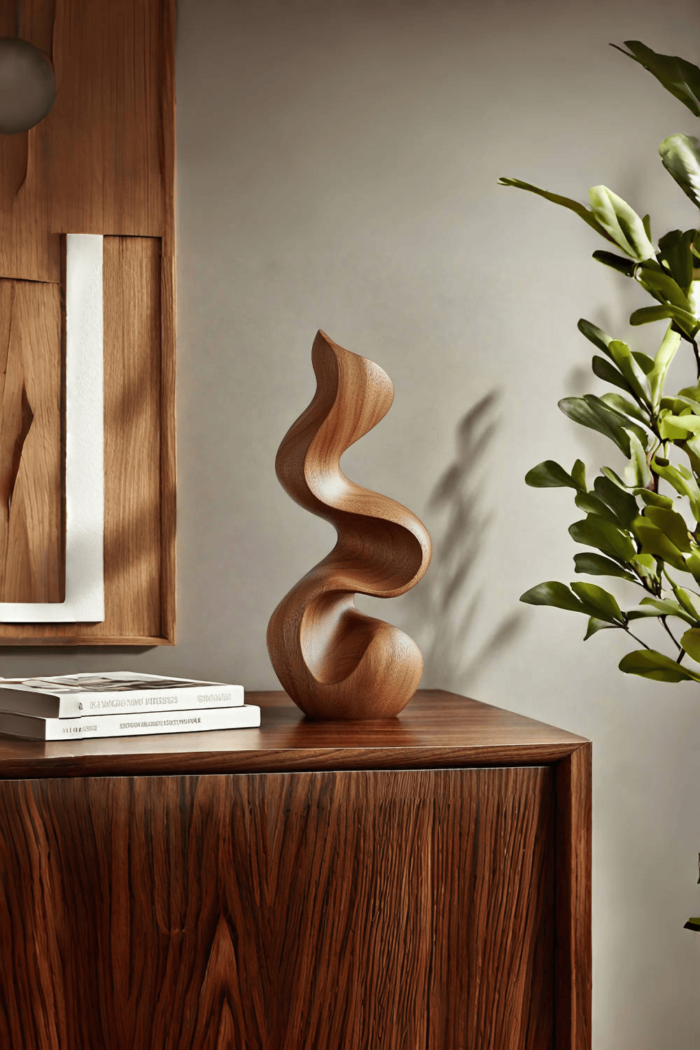 Modern Abstract Wooden Carving Hand Carved Wooden Sculpture Wood Art