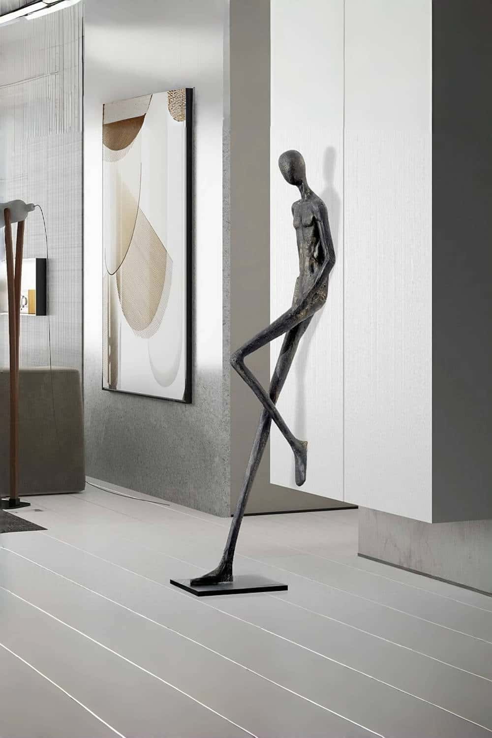 Metal Human Sculpture Fiberglass Human Sculpture Floor Standing Sculpture