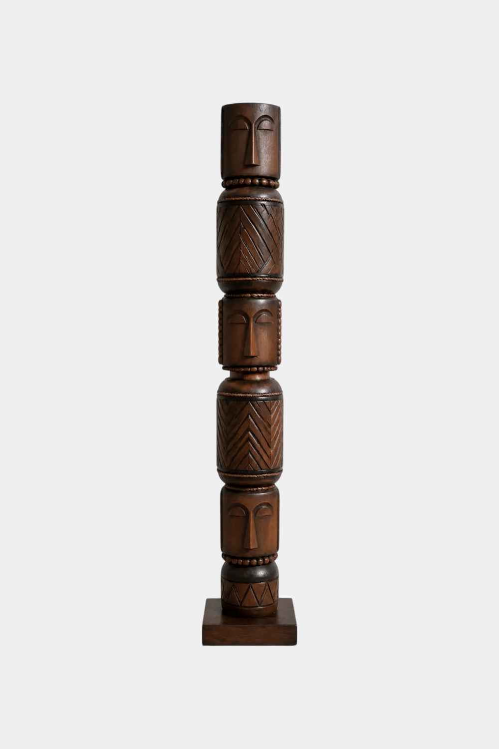 Hand Carved African Tribal Large Wood Sculpture Totem Floor Statue For Modern Home Decor