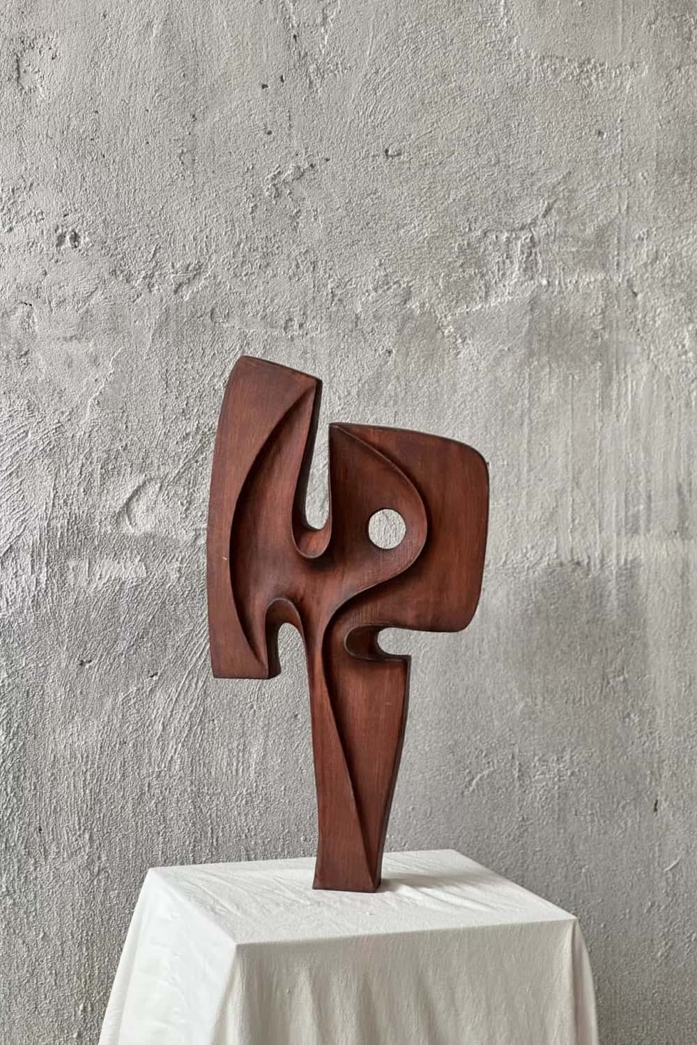 Handcrafted Abstract Minimal Design Wood Sculpture Wooden Decorative Art