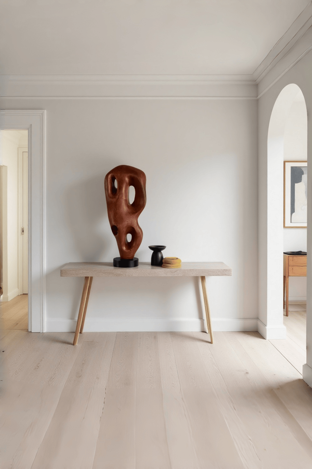 Hand Carved Abstract Wood Sculpture Modern Wooden Art Statue for Home