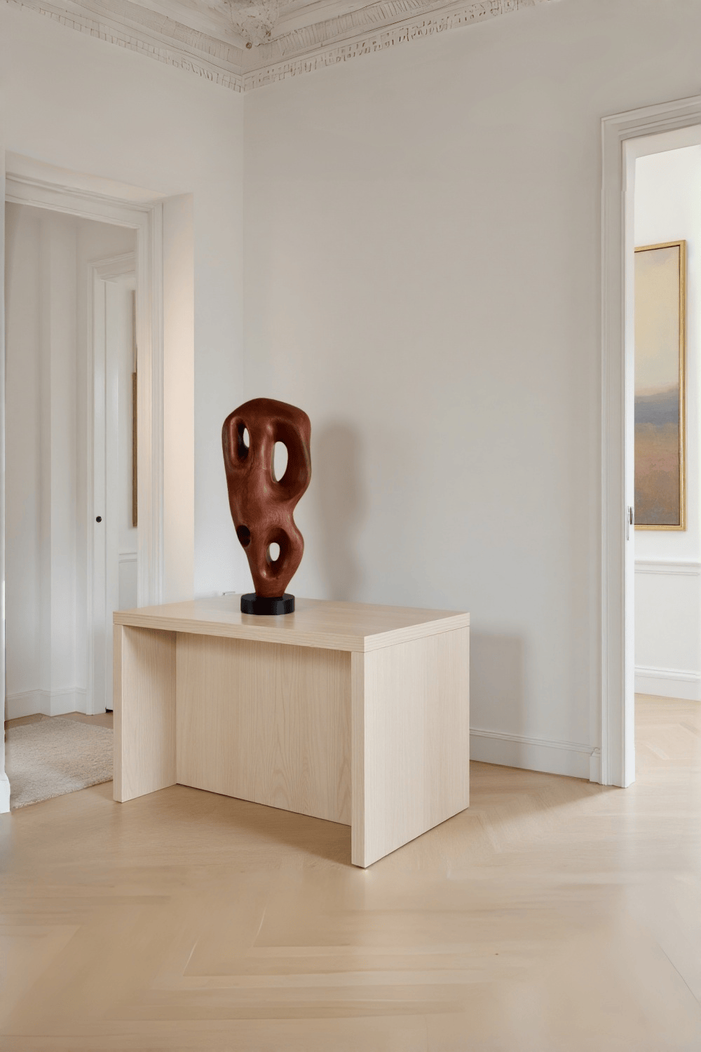 Hand Carved Abstract Wood Sculpture Modern Wooden Art Statue for Home
