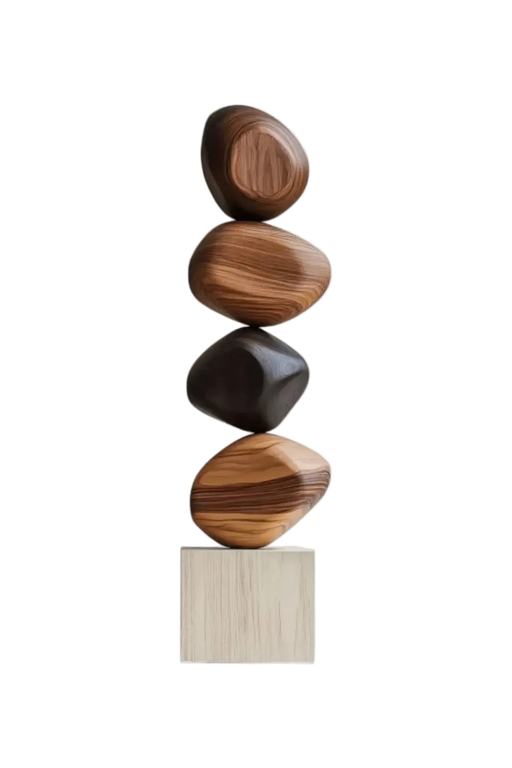 Large Abstract Wooden Sculpture For Modern Minimalist Home Decor And Living Room Accents