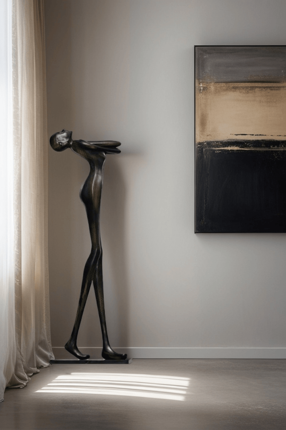 Metal Human Sculpture Fiberglass Human Sculpture Floor Standing Sculpture
