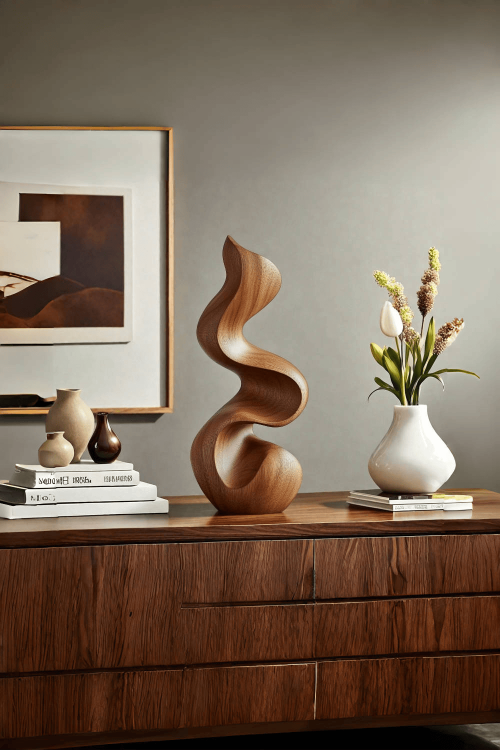 Modern Abstract Wooden Carving Hand Carved Wooden Sculpture Wood Art