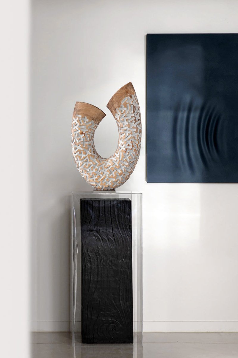 Custom Wood Sculpture Modern Abstract Wood Carving Wooden Sculpture