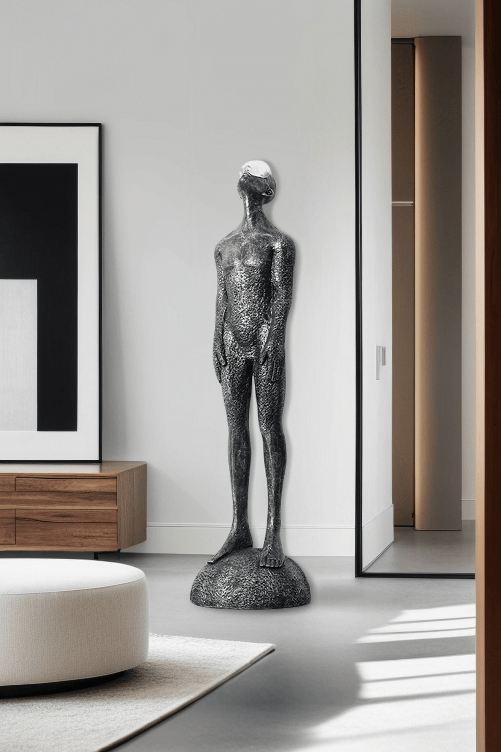 Metal Human Sculpture Fiberglass Human Sculpture Floor Standing Sculpture