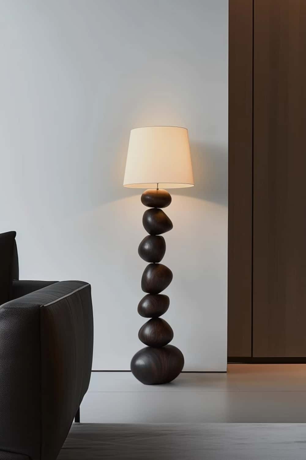 Handcrafted Large Wooden Art Floor Lamp Home Decor Wood Standing Lamp